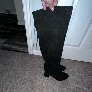 Over the knee black boots